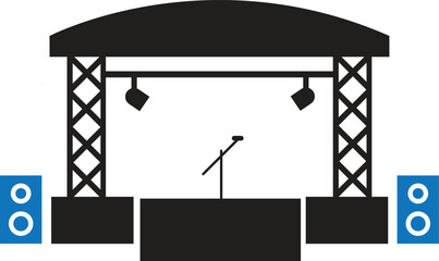 Concert stage icon vector illustration