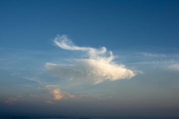 Unique cloud formation against an isolated blue sky