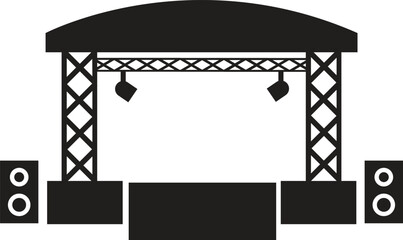 Concert stage icon vector illustration