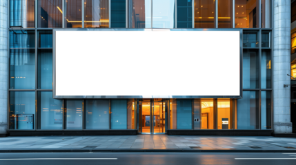 Blank billboard to display information outside the entrance of a hotel or restaurant
