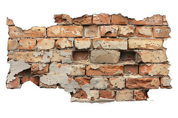 Obraz premium Old brick wall isolated on transparent background