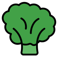 Broccoli Icon in Filled Line Style