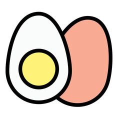 Egg Icon in Filled Line Style