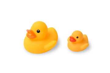黄色い親子のアヒルの玩具