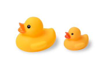 黄色い親子のアヒルの玩具