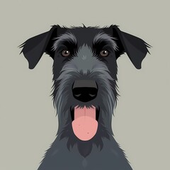 Fototapeta premium A playful gray dog with a happy expression, showcasing its distinctive features.