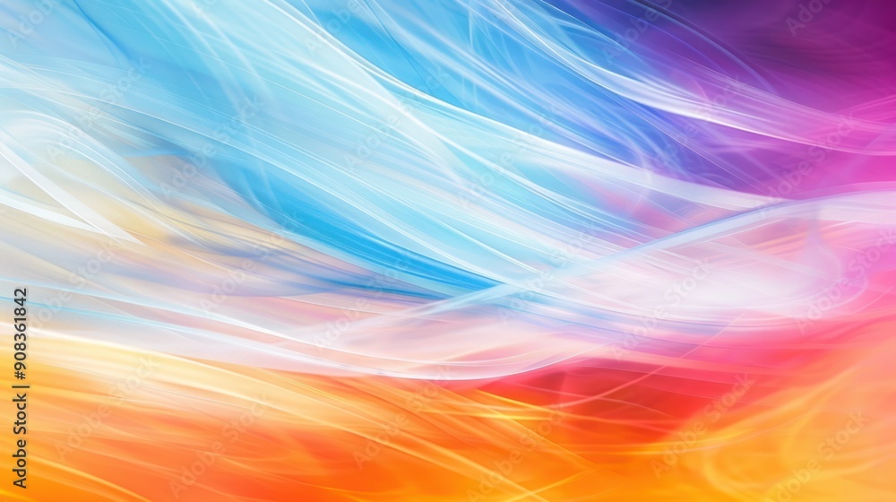 Poster abstract background with colorful wavy soft lines