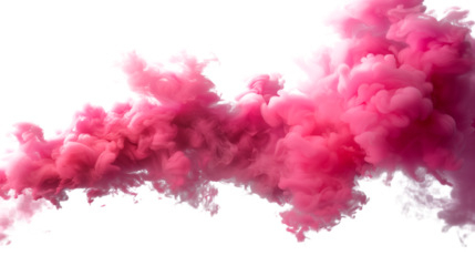 Pink smoke cloud isolated on transparent background