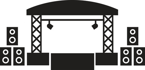 Fototapeta premium Concert stage icon vector illustration