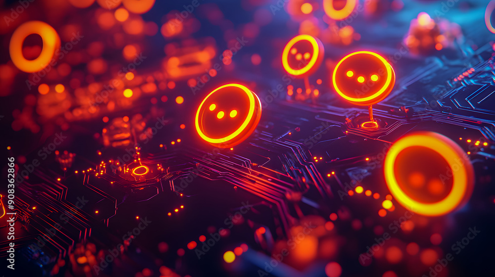 Aufkleber vibrant and colorful bokeh lights creating a festive and celebratory atmosphere with a blurred defoc