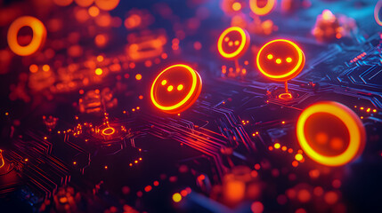 Vibrant and colorful bokeh lights creating a festive and celebratory atmosphere with a blurred defocused background  The glowing sparkling lights evoke a sense of wonder joy