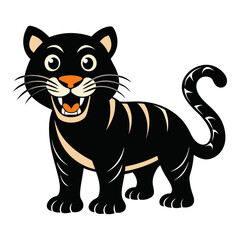 Fototapeta premium Cartoon tiger silhouette - Vector illustration isolated on white background