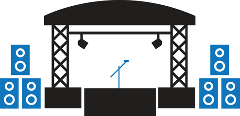 Concert stage icon vector illustration