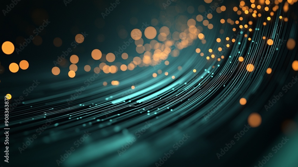 Wall mural abstract data flow: a mesmerizing abstract illustration showcasing a futuristic data flow with glowi