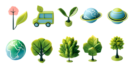 3d symbols representing environmental preservation and a sustainable tomorrow