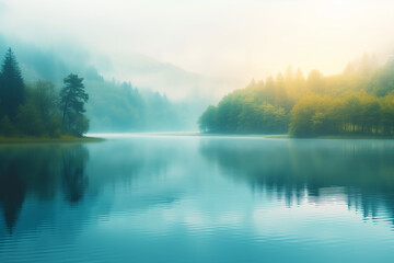 Fototapeta premium Fantastic lake blurred background
