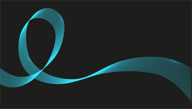 HPV Awareness Day. turquoise ribbon isolated, ovarian cancer awareness, waved background for banner, card, poster, template. Vector illustration.