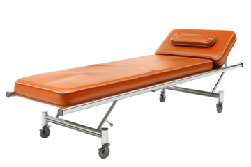 Hospital rest bench stretcher isolated on transparent background
