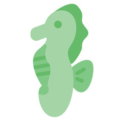 Seahorse Icon in Flat Style