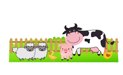 cow and calf in a farm