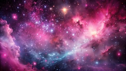 Obraz premium Cosmic Whispers: A Stellar Tapestry of Black and Pink Noise AI generated