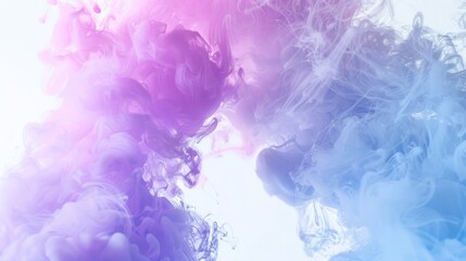Blue and purple smoke merging isolated on transparent background