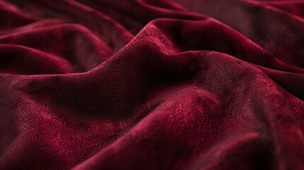 A red fabric with a subtle pattern, gently draped.