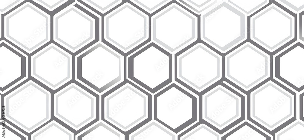Aufkleber a seamless pattern of hexagons, each with gray lines on white background. the design is minimalist a