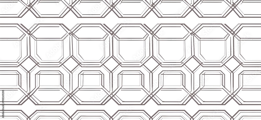 Aufkleber a seamless pattern of hexagons, each with gray lines on white background. the design is minimalist a