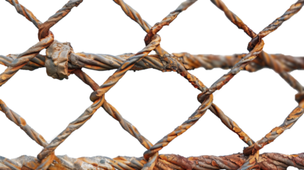 Old rusty iron grid isolated on transparent background