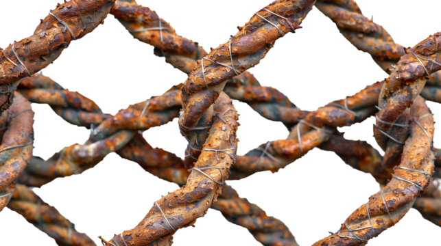 Old rusty iron grid isolated on transparent background - Powered by Adobe