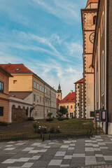 Naklejka premium Scenic view at old baroque catholic church in Varazdin Varazdin Croatia 10.07.24