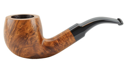 Tobacco pipe isolated on transparent background, Cigarette holder