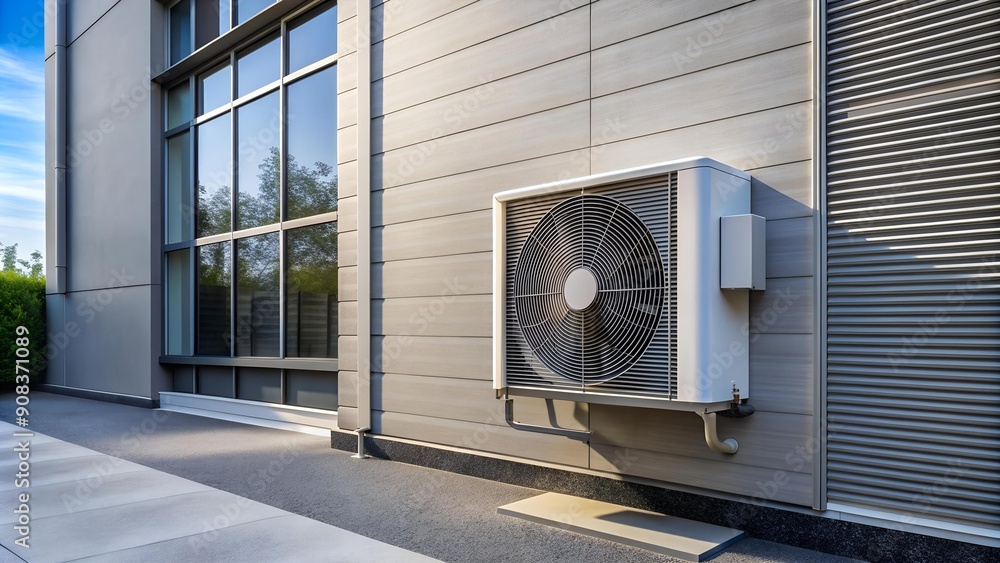 Poster modern air conditioning unit installation: a sleek and efficient design generative ai