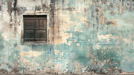 Chinese decorative wall with a distressed appearance