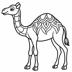 camel isolated on white, camel vector illustration, animal vector art, camel silhouette, pet vector icon, eps, camel cartoon