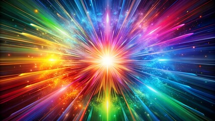 Fototapeta premium Chromatic Explosion: A Burst of Color in a Prismatic Realm generative AI