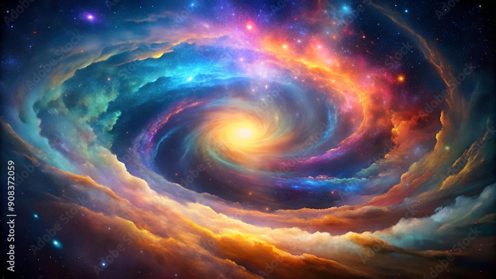 Poster a cosmic canvas of nebulae and stardust generative ai