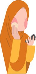Obraz premium Character Of Muslimah Doing Makeup
