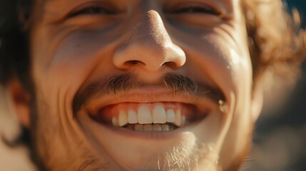 A close up of a man's smiling face.
