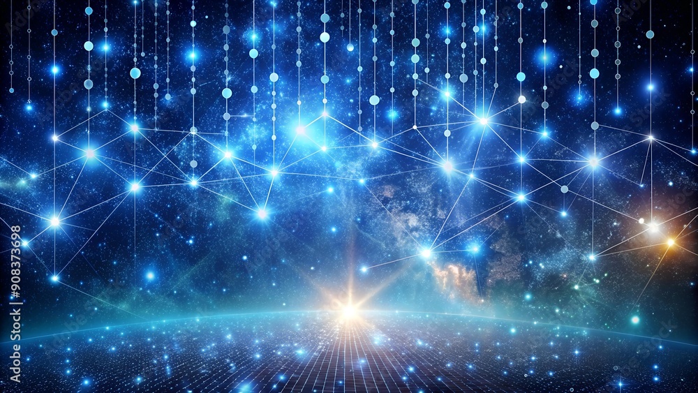 Poster binary universe: a starry night of digital information generative ai