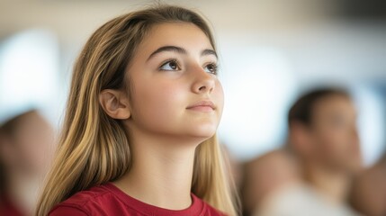 Engaged Student Representing in Student Council Meeting