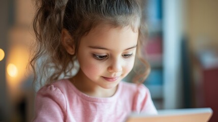 Young Kindergarten Student Engaging in Digital Storytelling Activities at School