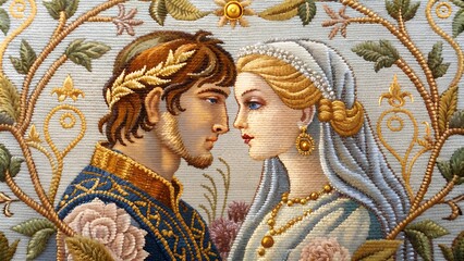 Obraz premium Whispers of Time: A Tapestry of Love and Memory Generative AI