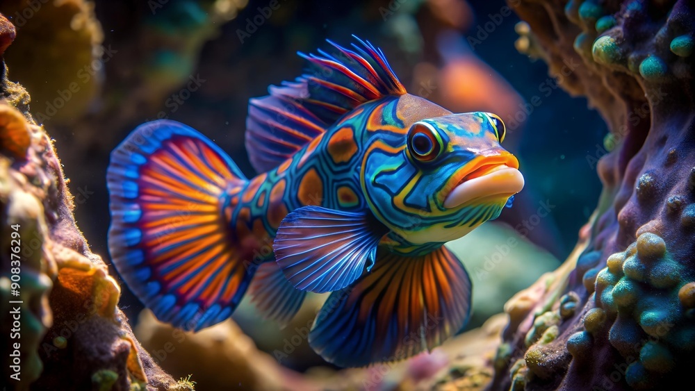 Poster mandarin fish in the ocean trench: a descent into color generative ai