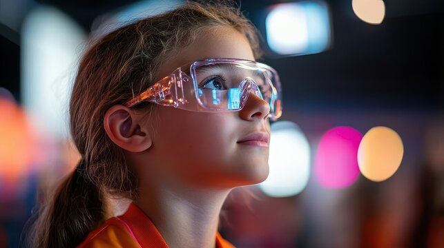 Middle School Student Engaged in Virtual Science Expo Experience - Powered by Adobe