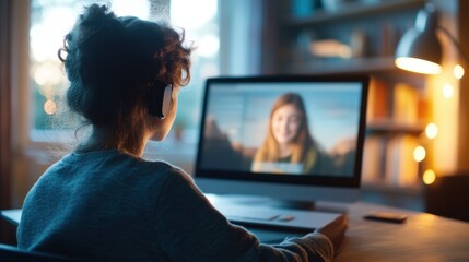 Engaged College Student participating in Online Lecture Series