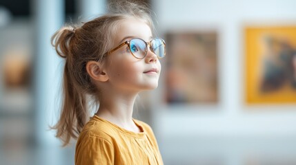 Young Student Engaging in Virtual Museum Tours with Curiosity and Wonder