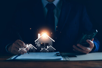 Real estate agent offer house concept. Agency showing business invest real estate property, house,...