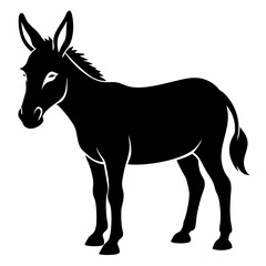 silhouette of a donkey, donkey vector illustration, animal vector art, donkey silhouette, pet vector icon, eps, donkey cartoon